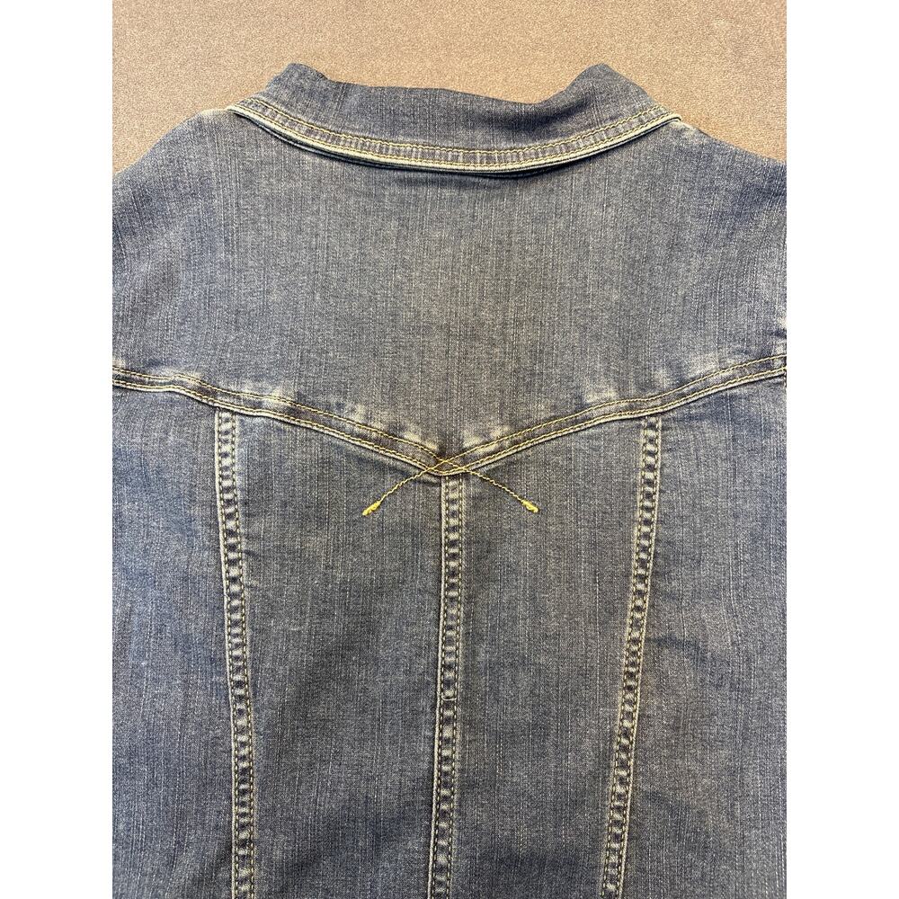 Lee Riders Women’s Denim Jacket Size Large Medium Wash Button Up - Picture 10 of 12